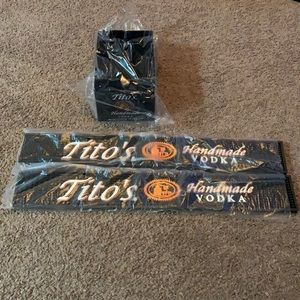 Tito’s Vodka bar mats and napkin & straw holder